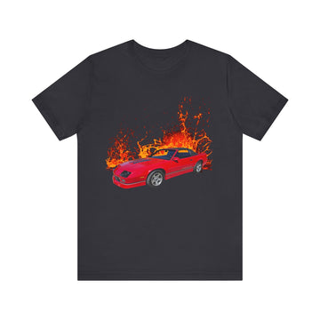 1989 Chevy Iroc-Z Camaro in our lava series Short Sleeve Tee