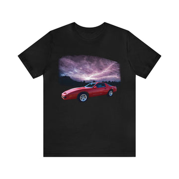 1990 Formula Firebird lightning series short sleeve tee with red car graphic.