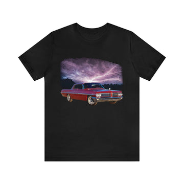 1962 Bonneville lightning series short sleeve tee with car graphic.