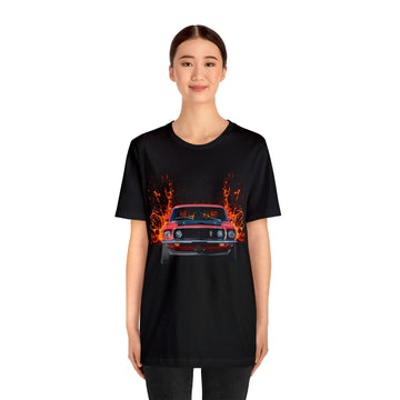 1969 Mustang Mach 1 lava series short sleeve tee on model