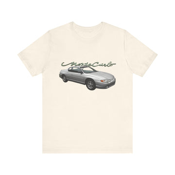 2002 Monte Carlo Short Sleeve Tee with classic car graphic.