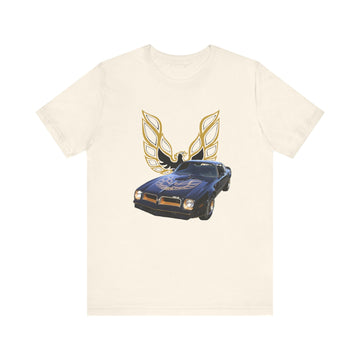 1976 Pontiac Trans AM SE short sleeve tee with classic car graphic.