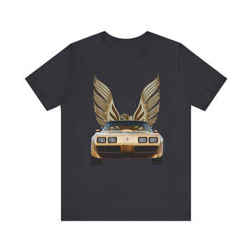 1980 Pontiac Firebird Trans AM Short Sleeve Tee with graphic design on black fabric.