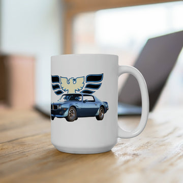 1970 Trans AM 15oz ceramic mug with car graphic, dishwasher and microwave safe.