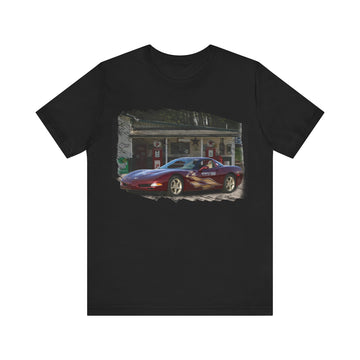 NEW 2003 50th Anniversary Corvette in our filling station series Short Sleeve T-Shirt