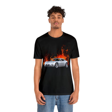 2009 Solstice in our lava series Short Sleeve Tee featuring graphic car design.