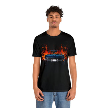 1965 Corvette lava series short sleeve tee with vintage car graphic.