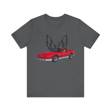 1988 Pontiac Trans AM Short Sleeve Tee with red car design on lightweight fabric.