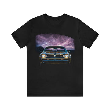 1976 Pontiac Trans AM SE lightning series short sleeve tee, classic unisex design, lightweight soft cotton.