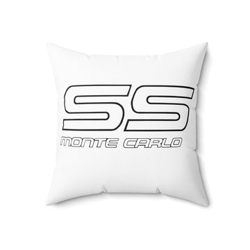 Monte Carlo logo spun polyester square pillow with double-sided print and concealed zipper.