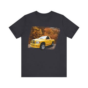 2005 Rumble Bee in our fall day series short sleeve tee with yellow truck design.