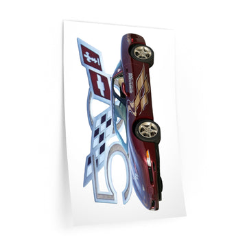 2003 50th Anniversary Corvette Pace Car Wall Decal, 24x36 inch, reusable indoor decor.
