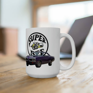 1970 Super Bee 15oz ceramic mug, dishwasher and microwave safe.