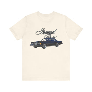 1976 Pontiac Grand Prix SJ short sleeve tee with classic car graphic.