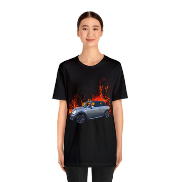 2009 Mini Cooper lava series short sleeve tee featuring car graphic.