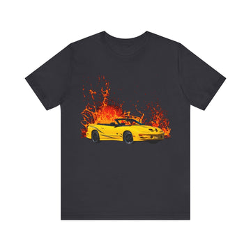 2002 Pontiac Trans AM Collectors Edition lava series short sleeve t-shirt with car graphic.