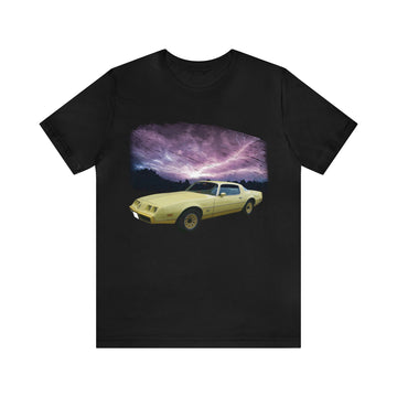 1980 Yellow Bird Firebird in our lightning series Short Sleeve Tee