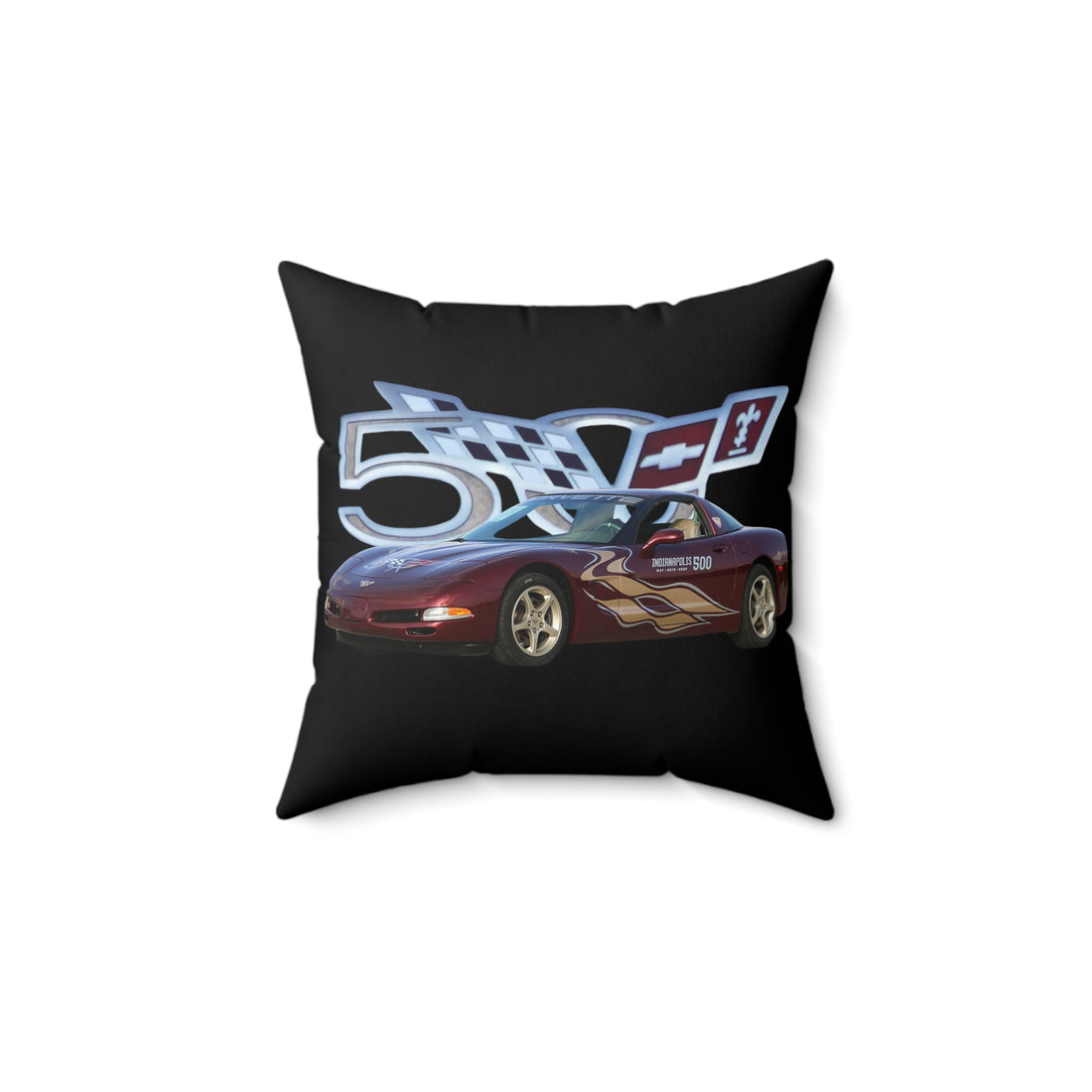 2003 50th Anniversary Corvette Pace Car Spun Polyester Square Pillow