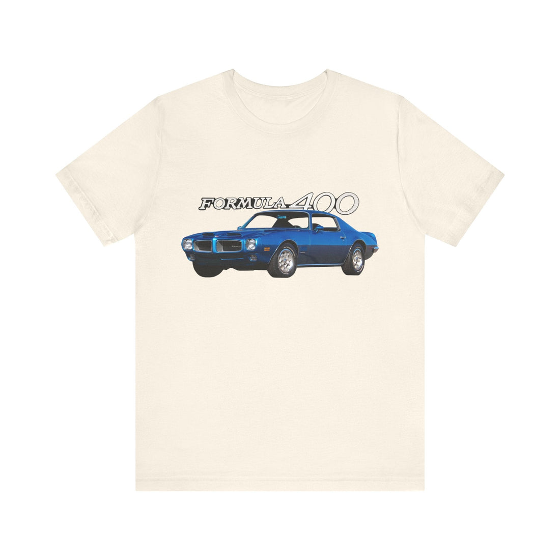 1971 Pontiac Formula Firebird Short Sleeve Tee in black with blue car graphic.