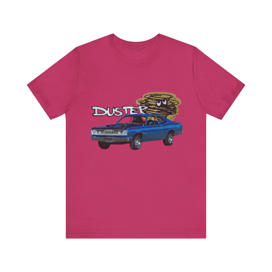 1970 Plymouth Duster Short Sleeve Tee with vintage car design.