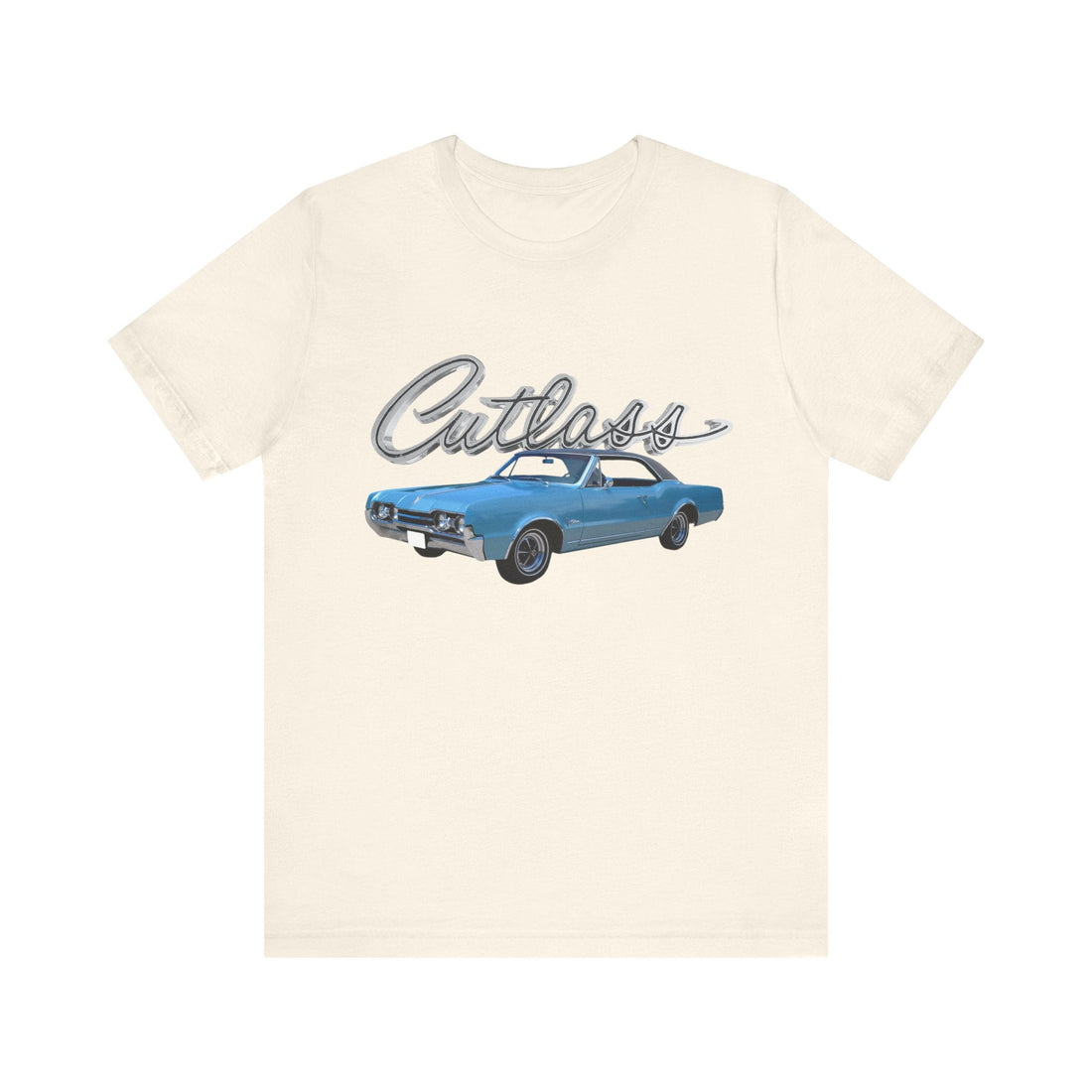 1967 Olds Cutlass short sleeve t-shirt with classic car graphic and text design.