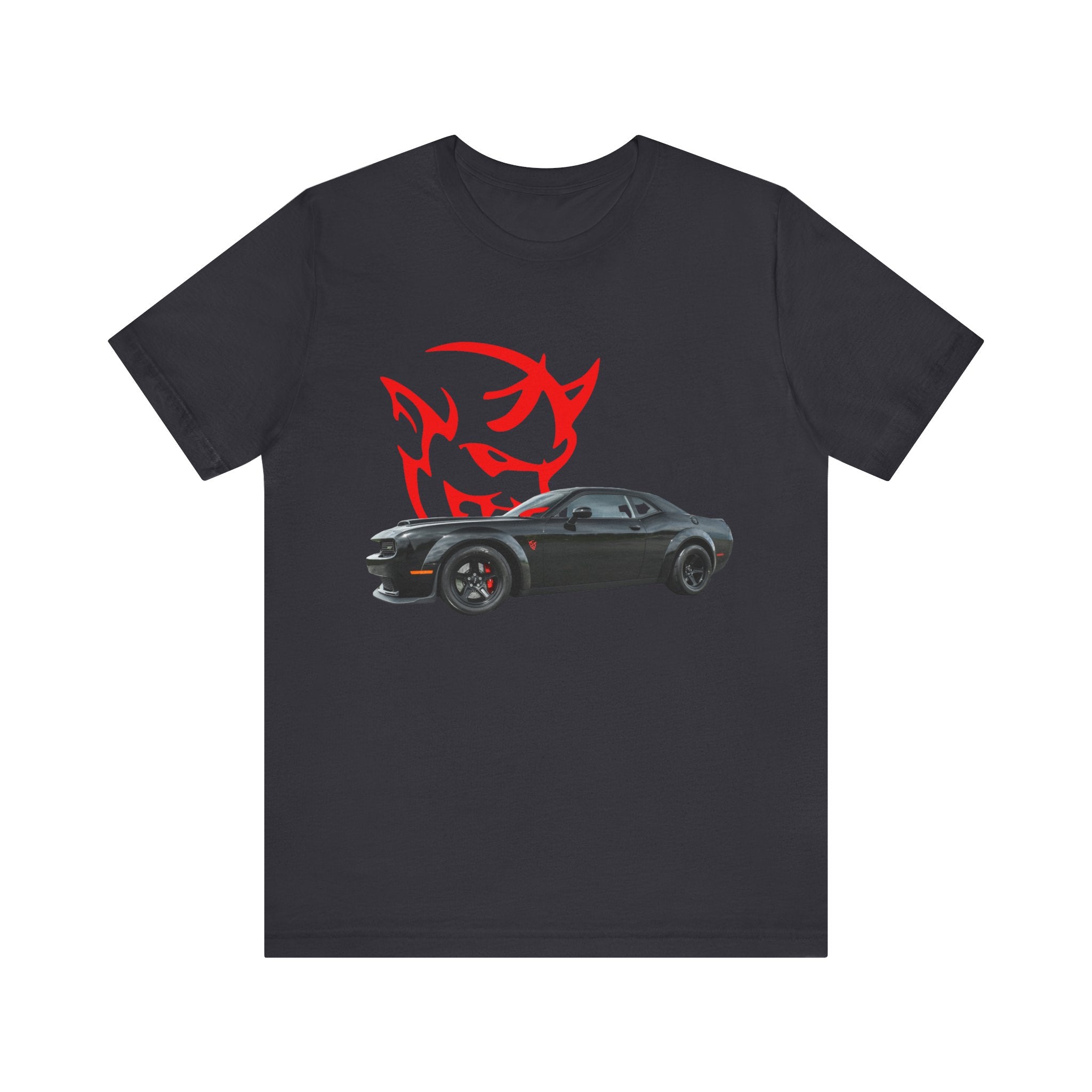 2018 Dodge Challenger SRT Demon Short Sleeve Tee, black shirt with car graphic.