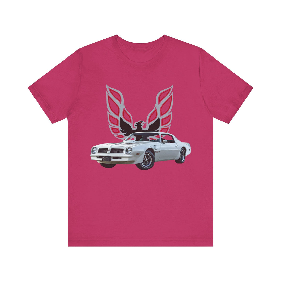 1976 Pontiac Firebird Trans AM short sleeve tee featuring classic car graphic.