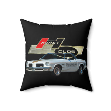 1974 Hurst Olds Pace Car Spun Polyester Square Pillow