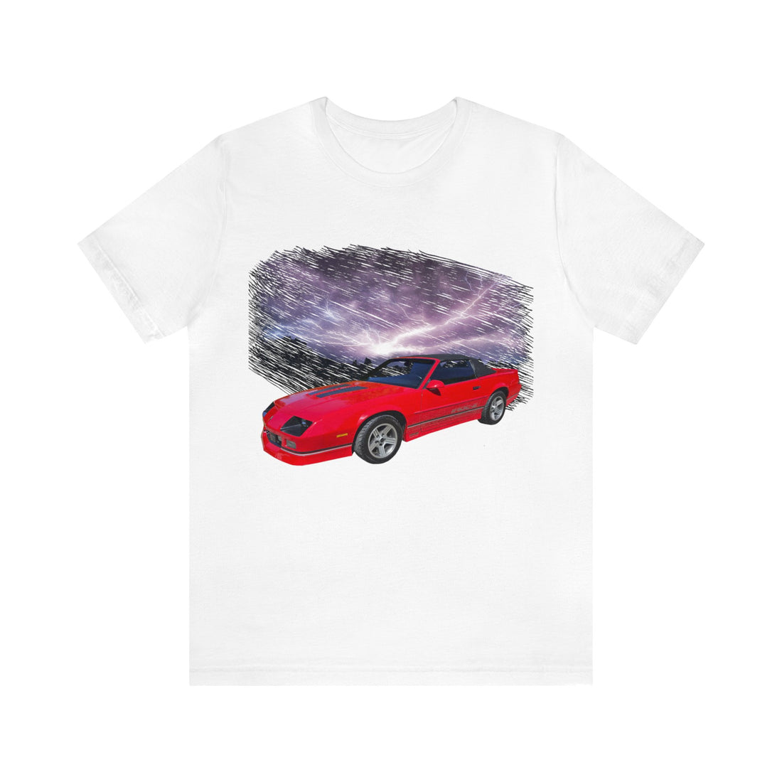 1989 Camaro Iroc-Z in our lightning series Short Sleeve Tee