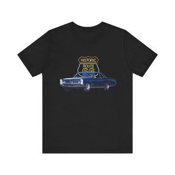 1966 Pontiac GTO in our Route 66 in the dark series Short Sleeve T-Shirt