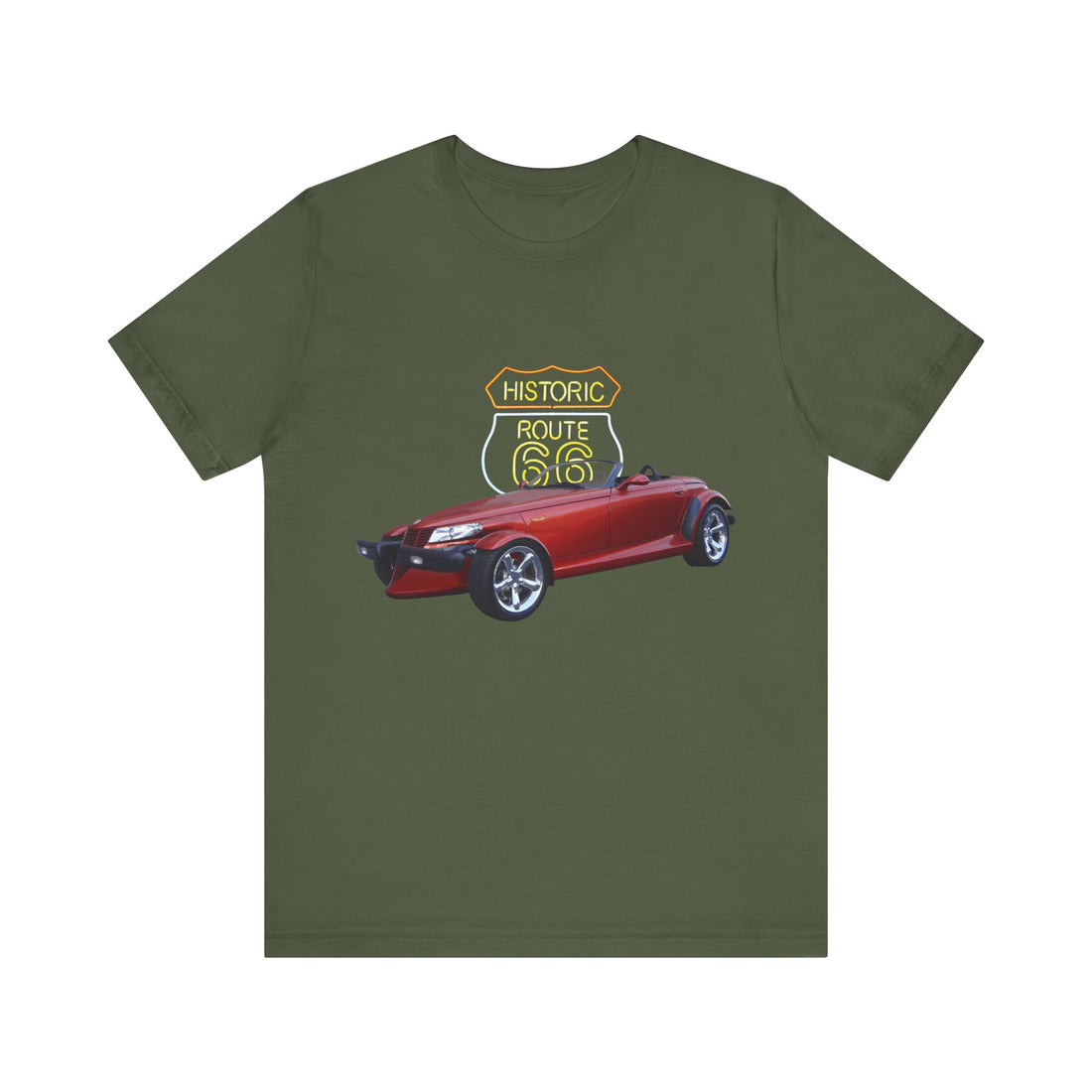 NEW 2001 Plymouth Prowler in our Route 66 in the dark series Short Sleeve T-Shirt