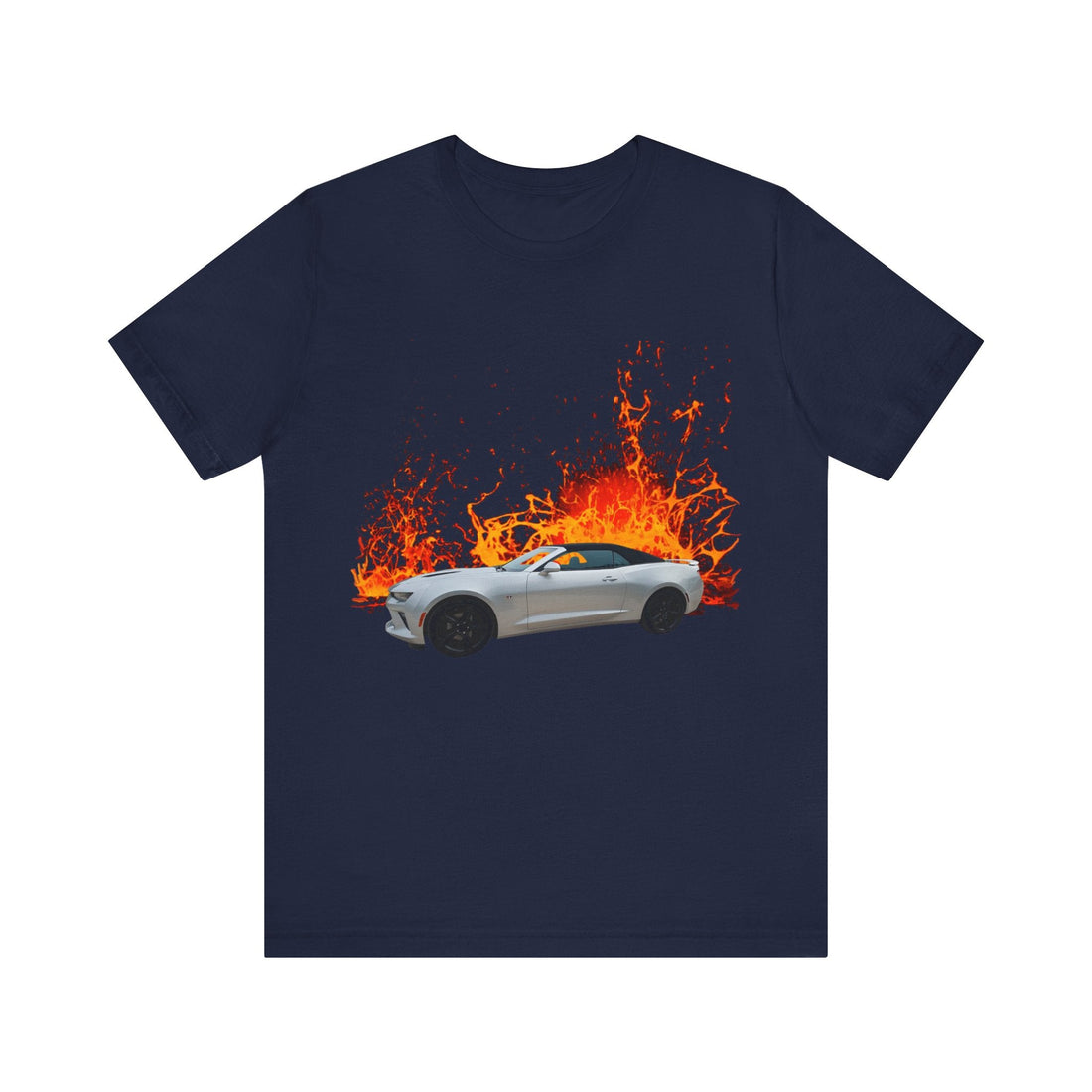 2016 Chevy Camaro lava series short sleeve tee with vibrant car design.