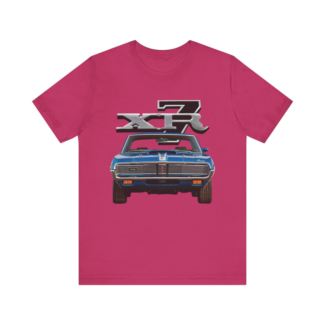 1969 Mercury Cougar XR7 Short Sleeve Tee featuring classic car design in soft cotton.
