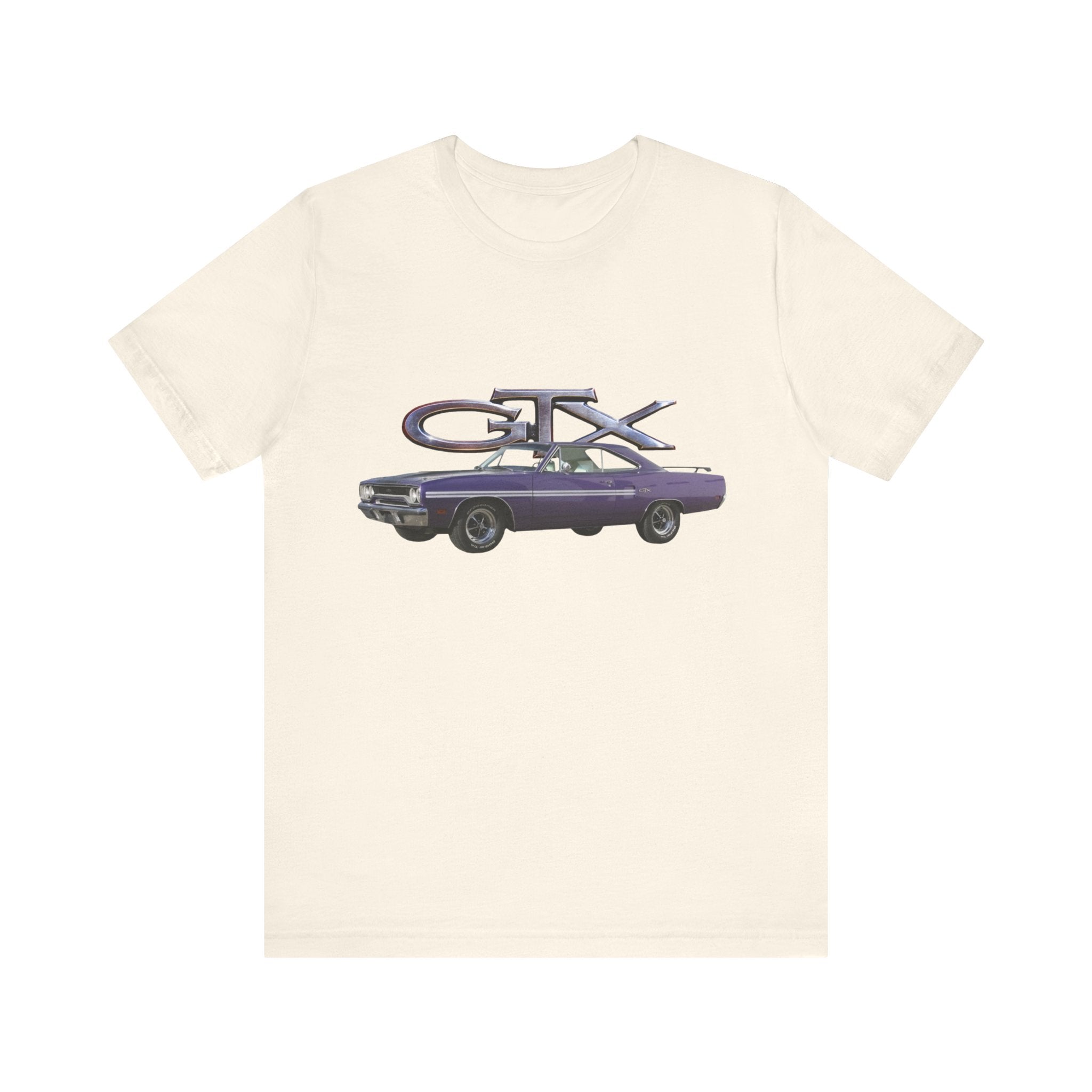 1970 GTX Short Sleeve Tee with car graphic, lightweight cotton fabric.