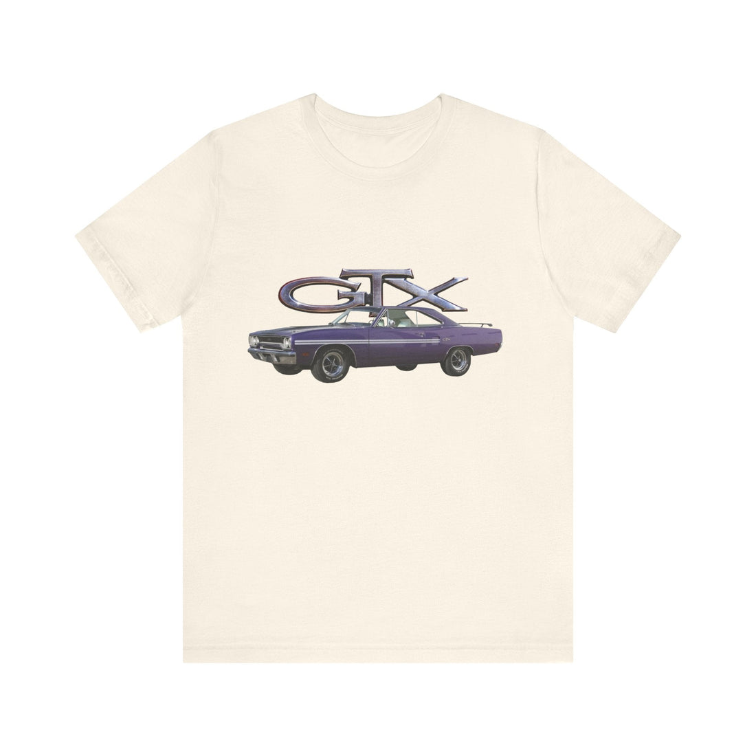 1970 GTX Short Sleeve Tee with car graphic, lightweight cotton fabric.