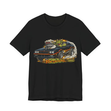 Fueled by Bad Decisions! Lightly Distressed Chevy Monte Carlo SS Outlaw Series T-Shirt