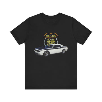 2009 Dodge Challenger in our Route 66 in the dark series Short Sleeve T-Shirt