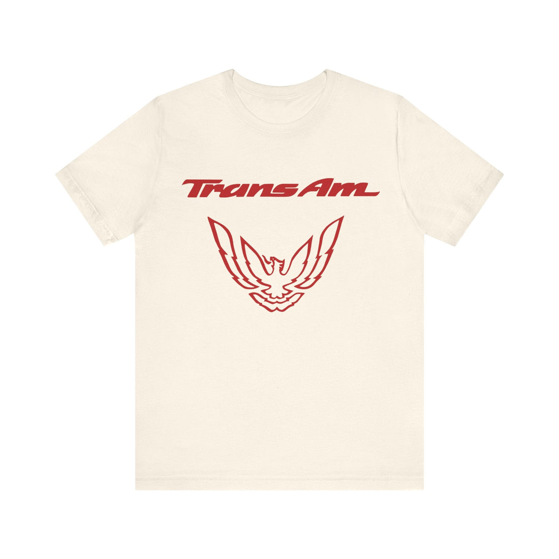 Pontiac Firebird Trans AM Logo Short Sleeve Tshirt in black with red logo design.
