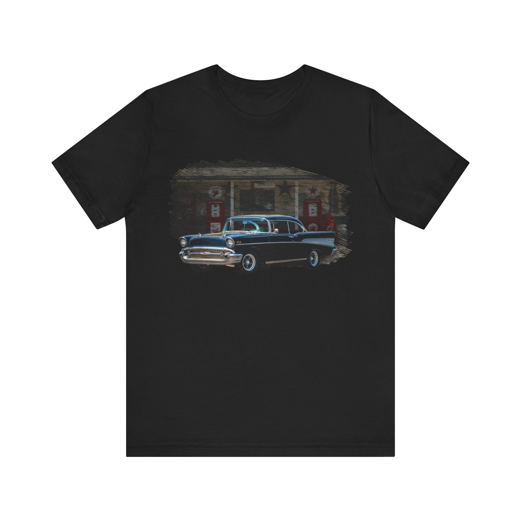 NEW 1957 Chevy in our filling station series Short Sleeve T-Shirt