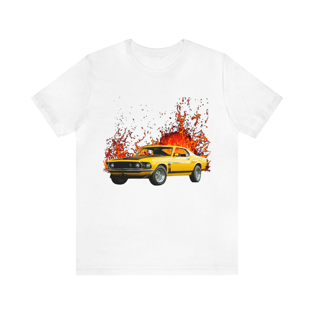 1969 Mustang 302 in our lava series Short Sleeve Tee