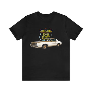 1980 Olds Cutlass 442 W-30 in our route 66 series Short Sleeve Tee