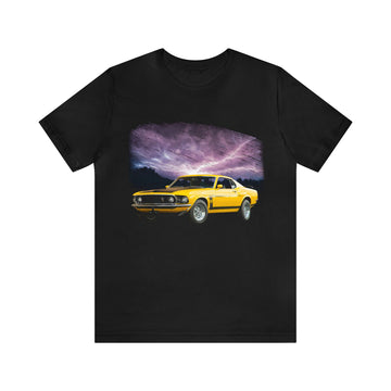 1969 Mustang 302 in our lightning series Short Sleeve Tee