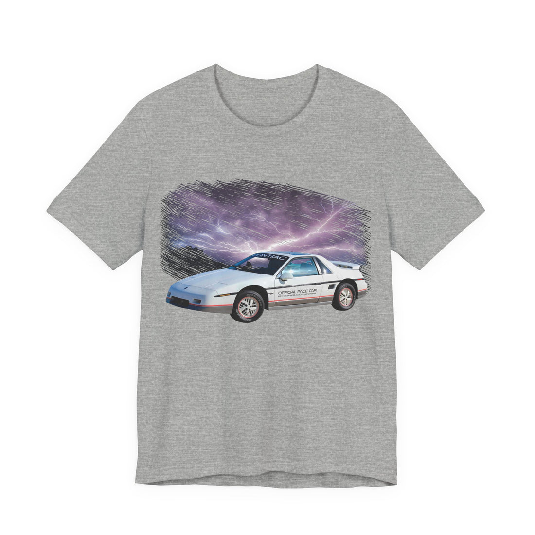 1984 Pontiac Fiero in our lightning series Short Sleeve Tee