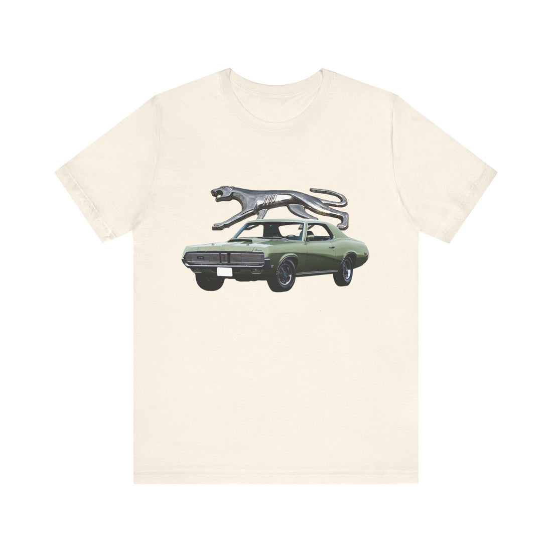 1969 Mercury Cougar XR7 Short Sleeve Tee with vintage car design.