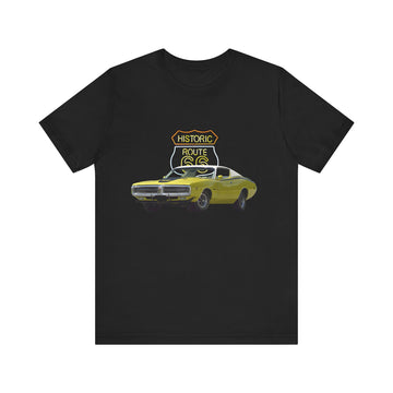 1971 Dodge Charger in our Route 66 in the dark series Short Sleeve T-Shirt