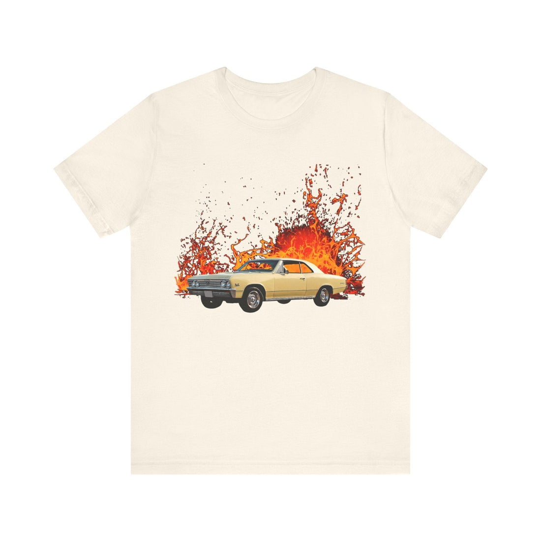1967 Chevelle SS lava series short sleeve tee with vibrant car design.