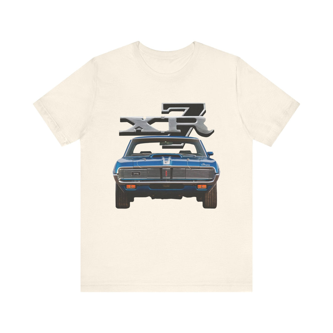 1969 Mercury Cougar XR7 Short Sleeve Tee featuring classic car design in soft cotton.