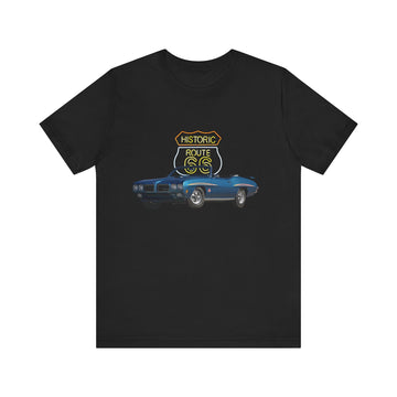 1970 Pontiac GTO Judge in our Route 66 in the dark series Short Sleeve T-Shirt