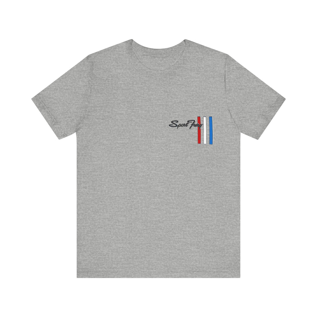 Plymouth Sport Fury Logo Short Sleeve Tshirt in dark color with embroidered design.