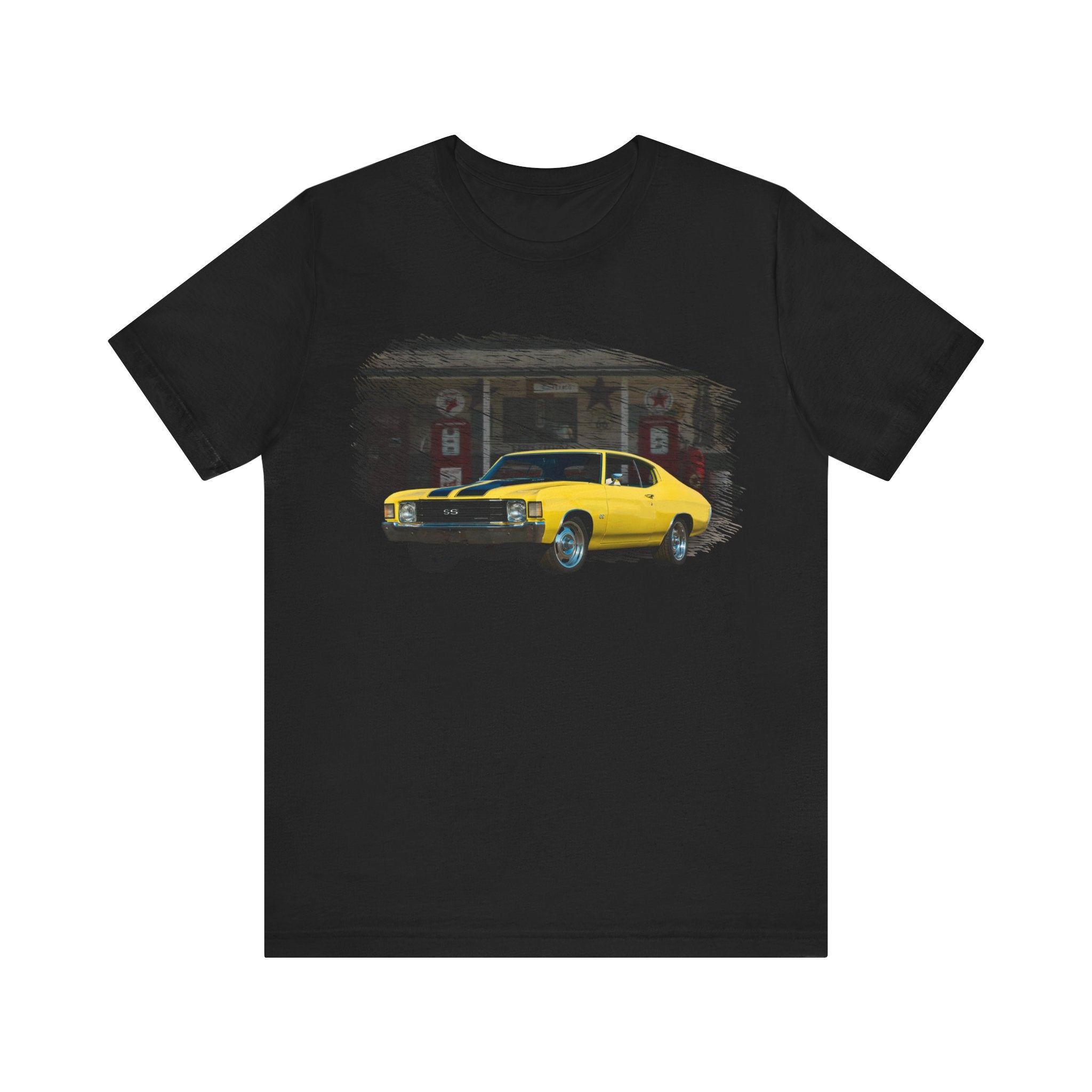 New 1972 Chevelle SS in our filling station series Short Sleeve T-Shirt